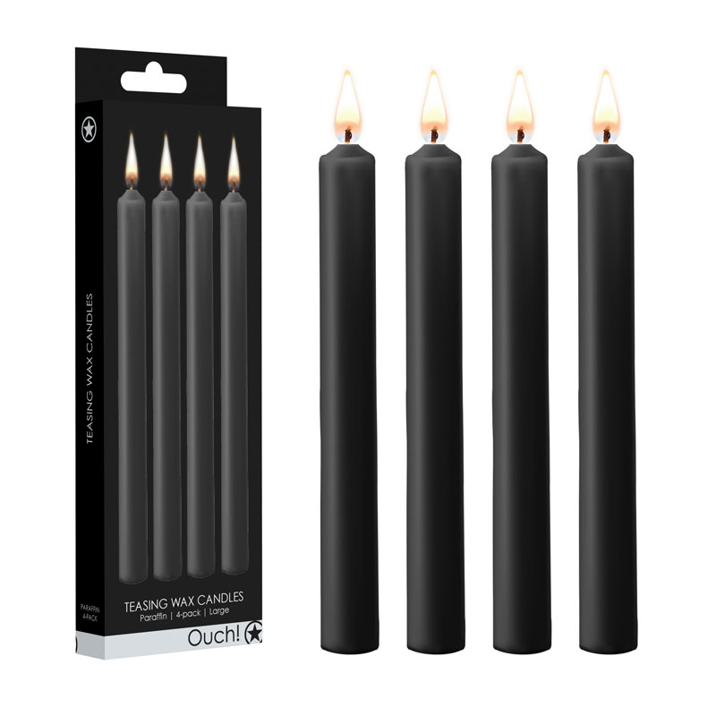 Ouch! Teasing Wax Candles 4-Pack Large Black